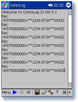 CommLog for CE main window