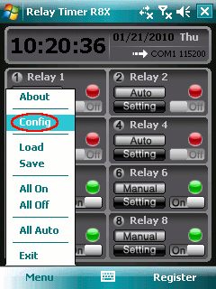 Relay Timer R8X - Config