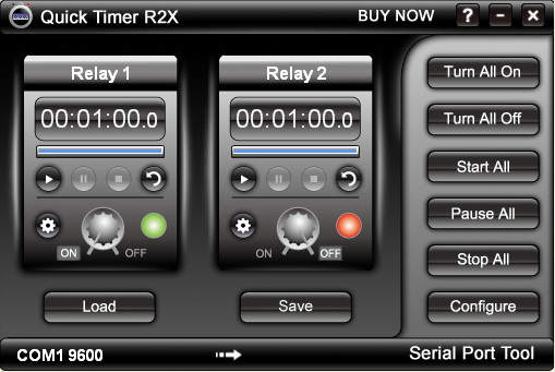 High resolution programmable timer software to control 2-channel relay boards.