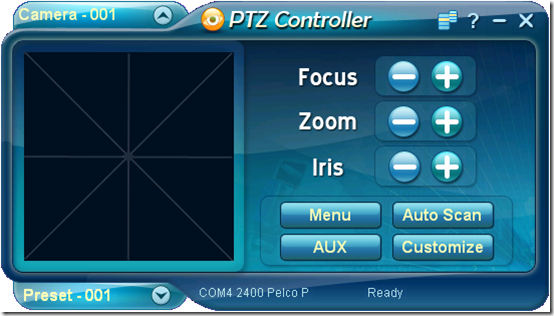 PTZ Controller Main GUI