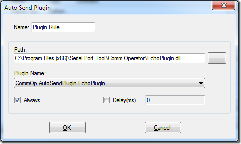 Auto Send Plugin Dialog