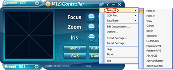 PTZ Controller - Protocol