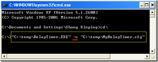 Launch Relay Timer with configuration file
