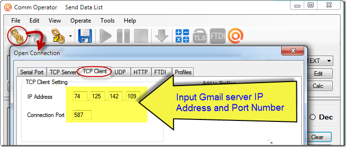 Comm Operator - Gmail Server IP Address