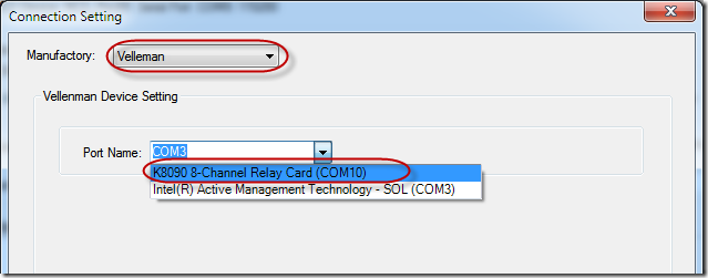 Select Velleman Device