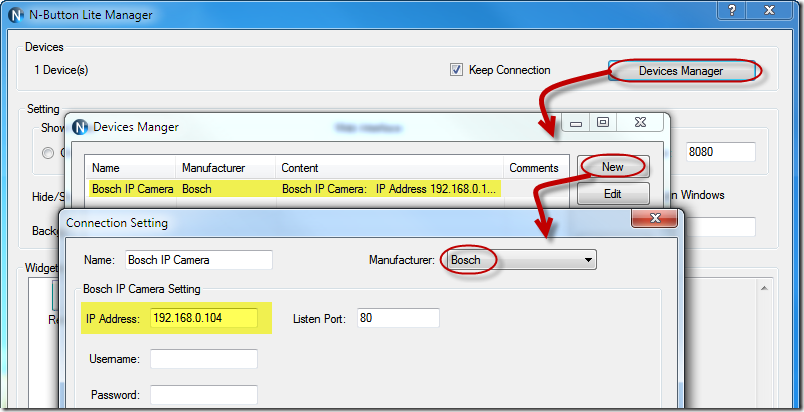 Add Bosch IP Camera