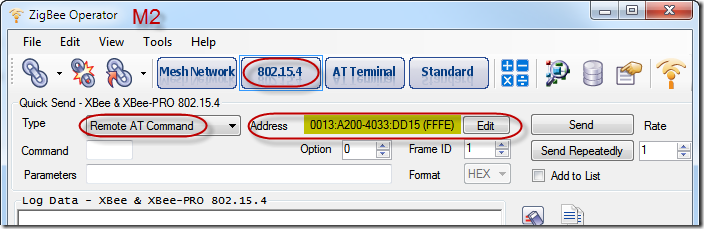 ZigBee Operator - 802.15.4 - Remote AT Command