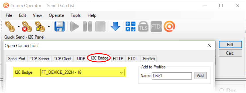 Test I2C Device TMP100 with Comm Operator – Comm Operator