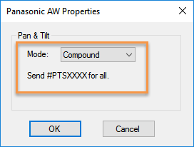 PTZ Controller - Panasonic AW protocol- Properties - Compound