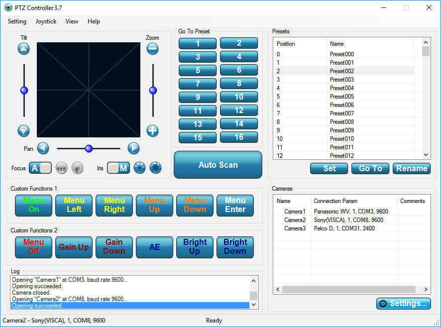 PTZ Controller software