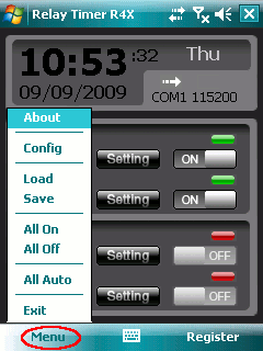 Relay Timer R4X - Menu