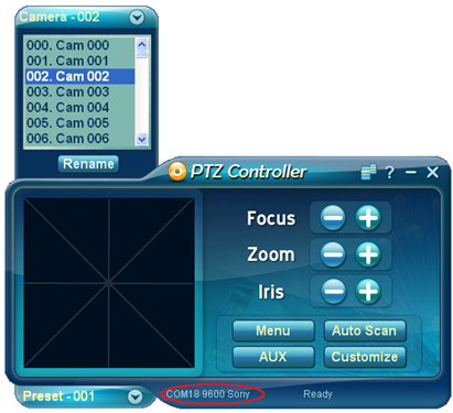 PTZ Controller Sony Protocol