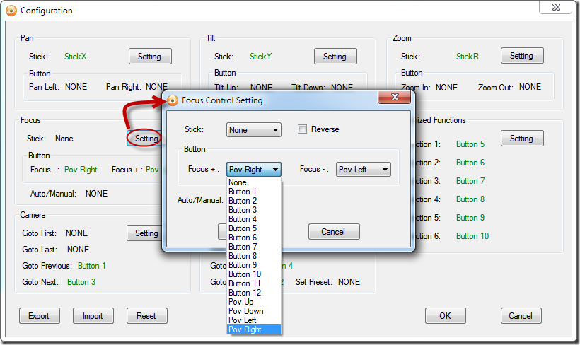 Game Joystick Plug-in Configuration