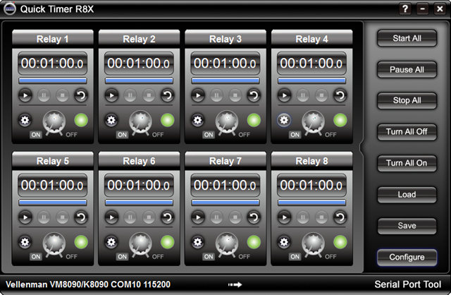 Quick Timer R8X software interface